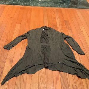 Green open front cardigan